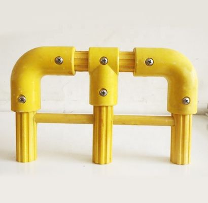 Gelbe GRP-Handrail-Fittings Ellbogen-Tee-Kreuzwinkel-Rohrverbindung für das Handrailsystem