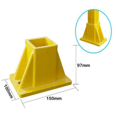 Pultrurierte 50 mm Quadratröhre FRP Handrail Zaun Post Basis mit Schneidfähigkeit