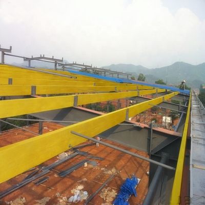 Glatte 6m Span GRP FRP Kunststoff-Purlin für Dach-Panel-Stützrahmen Hohe Tragfähigkeit