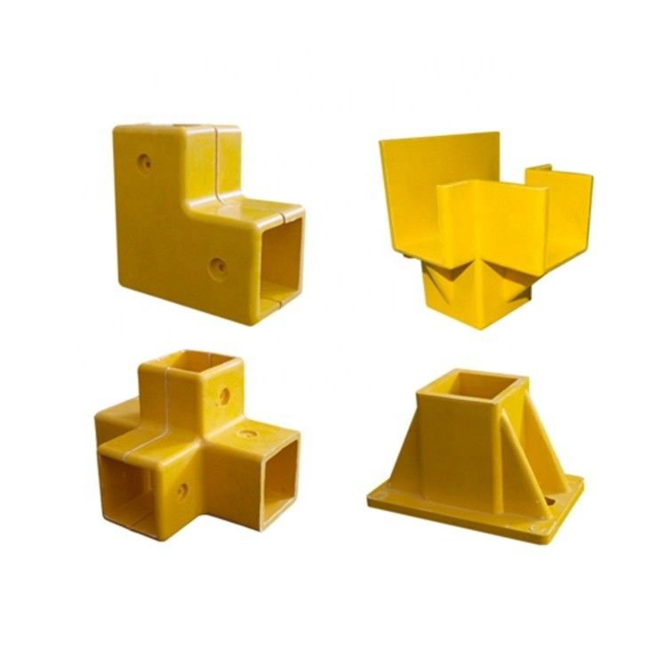 Gelb 50 mm FRP 3-Wege-4-Wege-Fittings/Anschluss für Quadrat-Rundglasfaserzaun/Handrail-Zubehör